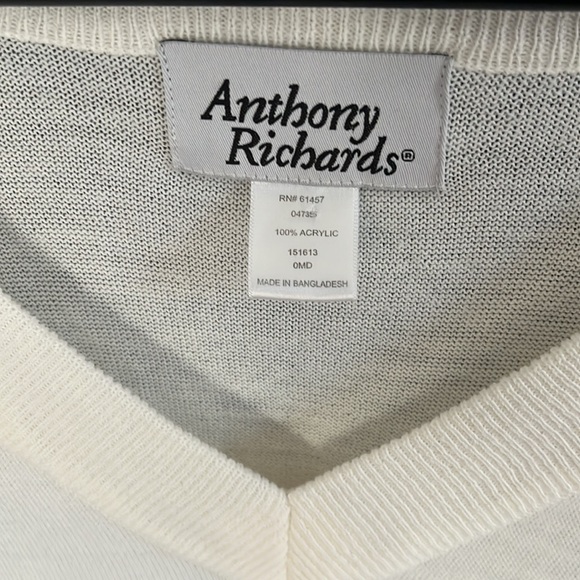 Anthony Richards White V-Neck Sweater - Picture 3 of 5